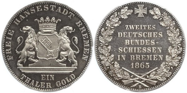 1 Thaler Brême (Land) / States of Germany Argent 