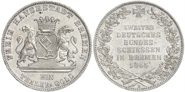 1 Thaler Brême (Land) / States of Germany Argent 