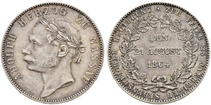 1 Thaler Duché de Nassau (1806 - 1866) Argent Adolphe (grand-duc de Luxembourg)