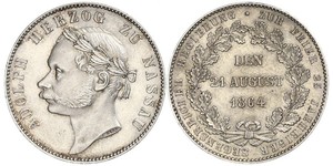 1 Thaler Duché de Nassau (1806 - 1866) Argent Adolphe (grand-duc de Luxembourg)