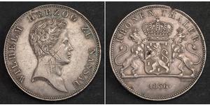 1 Thaler Duché de Nassau (1806 - 1866) Argent Guillaume de Nassau (1792-1839)