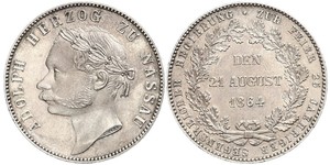 1 Thaler Duché de Nassau (1806 - 1866) Argent Adolphe (grand-duc de Luxembourg)