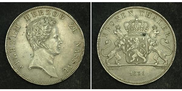 1 Thaler Duché de Nassau (1806 - 1866) Argent Guillaume de Nassau (1792-1839)