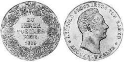 1 Thaler Grand-duché de Bade (1806-1918) Argent Léopold Ier de Bade(1790 – 1852)