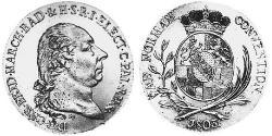 1 Thaler Grand-duché de Bade (1806-1918) Argent 
