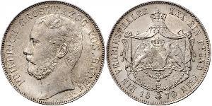 1 Thaler Grand-duché de Bade (1806-1918) Argent Frédéric Ier de Bade (1826-1907) (1826 - 1907)