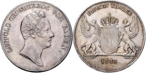 1 Thaler Grand-duché de Bade (1806-1918) Argent Léopold Ier de Bade(1790 – 1852)