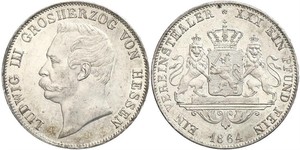 1 Thaler Grand-duché de Hesse (1806 - 1918) Argent Louis III de Hesse