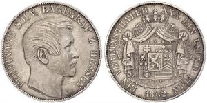 1 Thaler Grand-duché de Hesse (1806 - 1918) Argent Ferdinand de Hesse-Hombourg