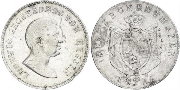 1 Thaler Grand-duché de Hesse (1806 - 1918) Argent Louis Ier (grand-duc de Hesse)