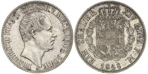 1 Thaler Grand-duché de Mecklembourg-Schwerin (1352-1918) Argent Frédéric-François II de Mecklembourg-Schwerin