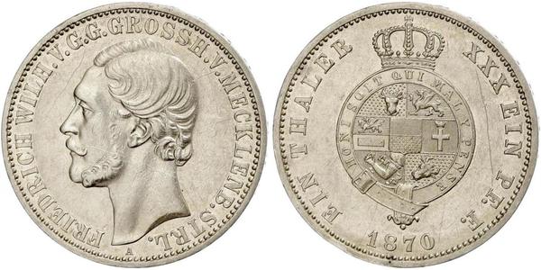 1 Thaler Grand-duché de Mecklembourg-Schwerin (1352-1918) Argent Frédéric-Guillaume de Mecklembourg-Strelitz