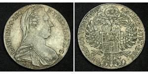 1 Thaler Habsburg Empire (1526-1804) / Ååstenrik Argent Maria Theresa of Austria (1717 - 1780)
