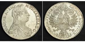 1 Thaler Habsburg Empire (1526-1804) / Ååstenrik Argent Maria Theresa of Austria (1717 - 1780)