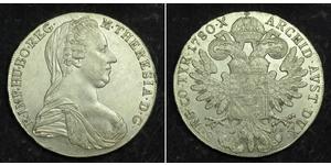 1 Thaler Habsburg Empire (1526-1804) / Ååstenrik Argent Maria Theresa of Austria (1717 - 1780)