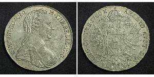 1 Thaler Habsburg Empire (1526-1804) / Ååstenrik Argent Maria Theresa of Austria (1717 - 1780)