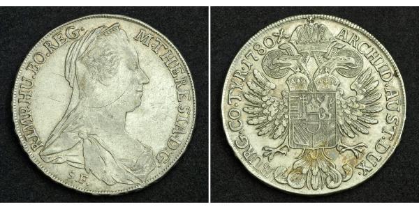 1 Thaler Habsburg Empire (1526-1804) / Ååstenrik Argent Maria Theresa of Austria (1717 - 1780)