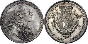 1 Thaler Liechtenstein Argent Joseph Wenzel of Liechtenstein (1696 - 1772)