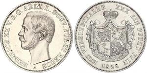 1 Thaler Principauté Reuss branche aînée (1778 - 1918) Argent Henri XX de Reuss-Greiz