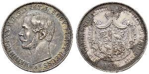 1 Thaler Principauté Reuss branche aînée (1778 - 1918) Argent Henri XX de Reuss-Greiz