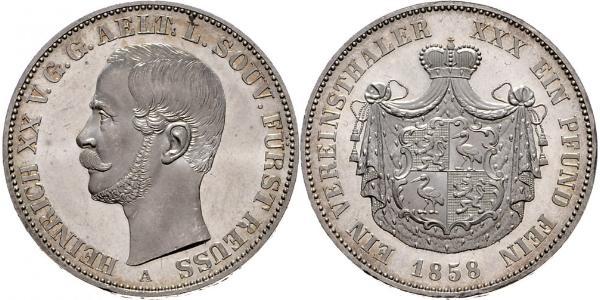 1 Thaler Principauté Reuss branche aînée (1778 - 1918) Argent Henri XX de Reuss-Greiz