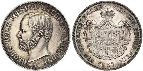 1 Thaler Principauté de Waldeck-Pyrmont (1180 - 1918) Argent Georges-Victor de Waldeck-Pyrmont (1831 - 1893)