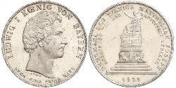 1 Thaler Royaume de Bavière (1806 - 1918) Argent Louis Ier de Bavière(1786 – 1868)