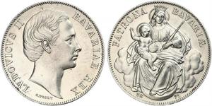 1 Thaler Royaume de Bavière (1806 - 1918) Argent Louis II de Bavière (1845-1886)(1845 – 1886)