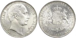 1 Thaler Royaume de Bavière (1806 - 1918) Argent Maximilien II de Bavière(1811 - 1864)