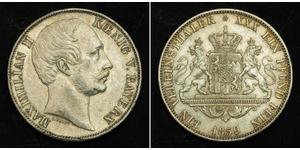 1 Thaler Royaume de Bavière (1806 - 1918) Argent Maximilien II de Bavière(1811 - 1864)