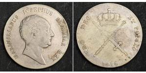 1 Thaler Royaume de Bavière (1806 - 1918) Argent Maximilien Ier de Bavière (roi) (1756 - 1825)