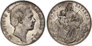 1 Thaler Royaume de Bavière (1806 - 1918) Argent Louis II de Bavière (1845-1886)(1845 – 1886)