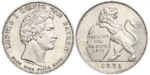 1 Thaler Royaume de Bavière (1806 - 1918) Argent Louis Ier de Bavière(1786 – 1868)