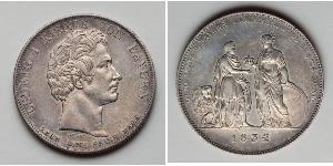 1 Thaler Royaume de Bavière (1806 - 1918) Argent Louis Ier de Bavière(1786 – 1868)