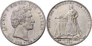 1 Thaler Royaume de Bavière (1806 - 1918) Argent Louis Ier de Bavière(1786 – 1868)