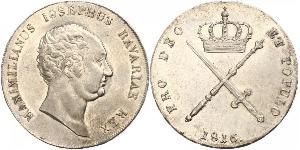 1 Thaler Royaume de Bavière (1806 - 1918) Argent Maximilien Ier de Bavière (roi) (1756 - 1825)