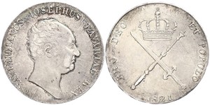 1 Thaler Royaume de Bavière (1806 - 1918) Argent Maximilien Ier de Bavière (roi) (1756 - 1825)