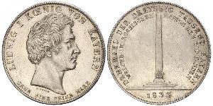 1 Thaler Royaume de Bavière (1806 - 1918) Argent Louis Ier de Bavière(1786 – 1868)