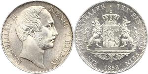 1 Thaler Royaume de Bavière (1806 - 1918) Argent Maximilien II de Bavière(1811 - 1864)