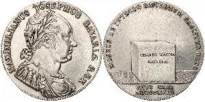 1 Thaler Royaume de Bavière (1806 - 1918) Argent Maximilien Ier de Bavière (roi) (1756 - 1825)
