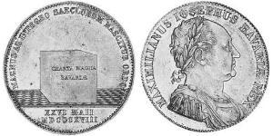 1 Thaler Royaume de Bavière (1806 - 1918) Argent Maximilien Ier de Bavière (roi) (1756 - 1825)