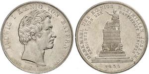 1 Thaler Royaume de Bavière (1806 - 1918) Argent Louis Ier de Bavière(1786 – 1868)