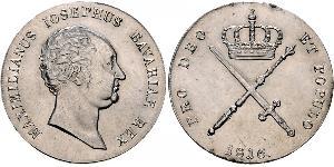 1 Thaler Royaume de Bavière (1806 - 1918) Argent Maximilien Ier de Bavière (roi) (1756 - 1825)