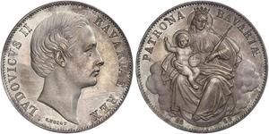 1 Thaler Royaume de Bavière (1806 - 1918) Argent Louis II de Bavière (1845-1886)(1845 – 1886)