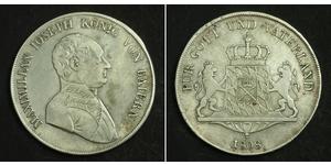 1 Thaler Royaume de Bavière (1806 - 1918) Argent Maximilien Ier de Bavière (roi) (1756 - 1825)