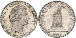 1 Thaler Royaume de Bavière (1806 - 1918) Argent Louis Ier de Bavière(1786 – 1868)