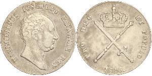 1 Thaler Royaume de Bavière (1806 - 1918) Argent Maximilien Ier de Bavière (roi) (1756 - 1825)