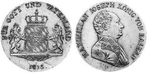 1 Thaler Royaume de Bavière (1806 - 1918) Argent Maximilien Ier de Bavière (roi) (1756 - 1825)