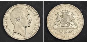 1 Thaler Royaume de Bavière (1806 - 1918) Argent Maximilien II de Bavière(1811 - 1864)