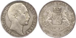 1 Thaler Royaume de Bavière (1806 - 1918) Argent Maximilien II de Bavière(1811 - 1864)